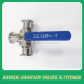 DIN Hygienic Manual Three Way Clamped Ball Valve